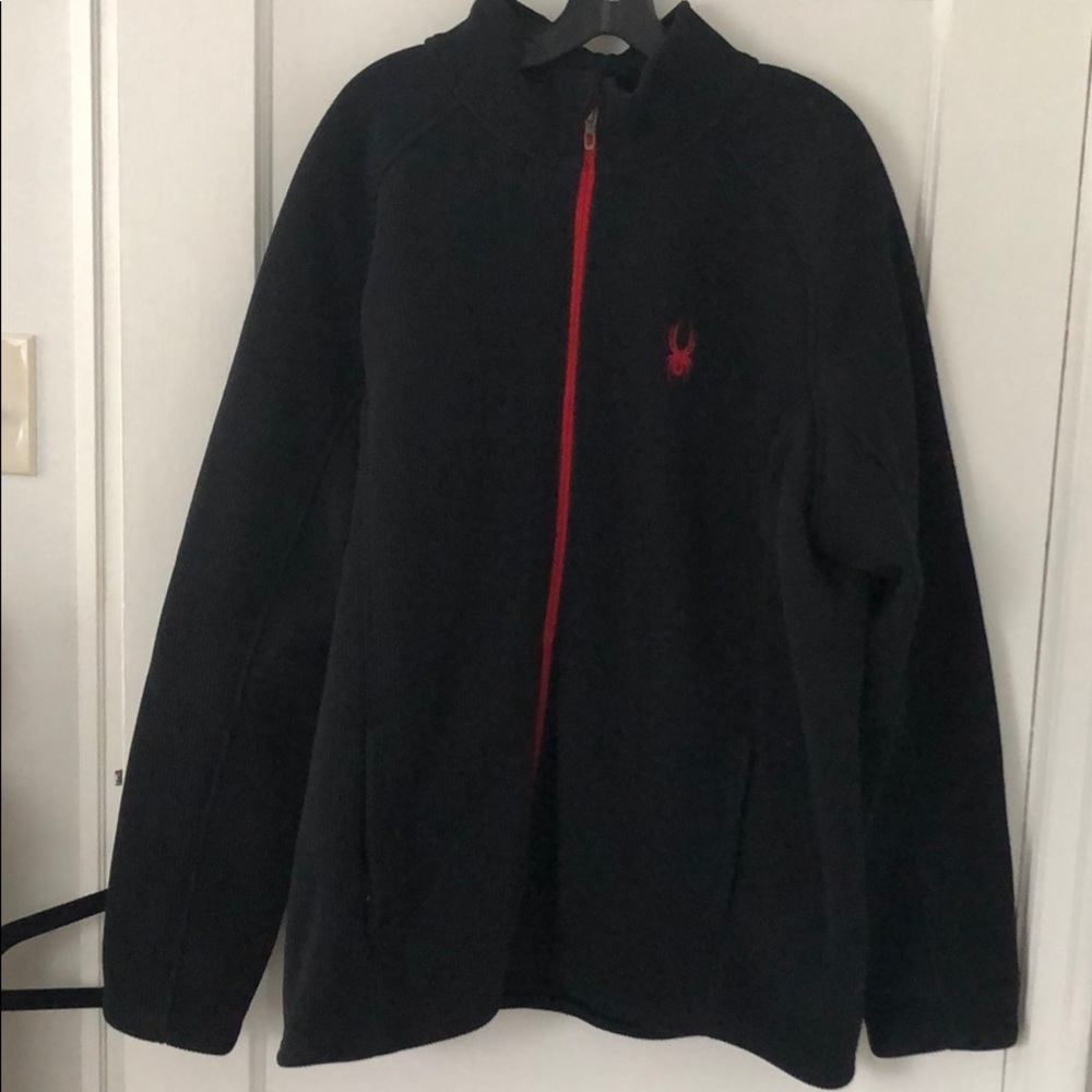 Black fleece lined Spyder full zip jacket